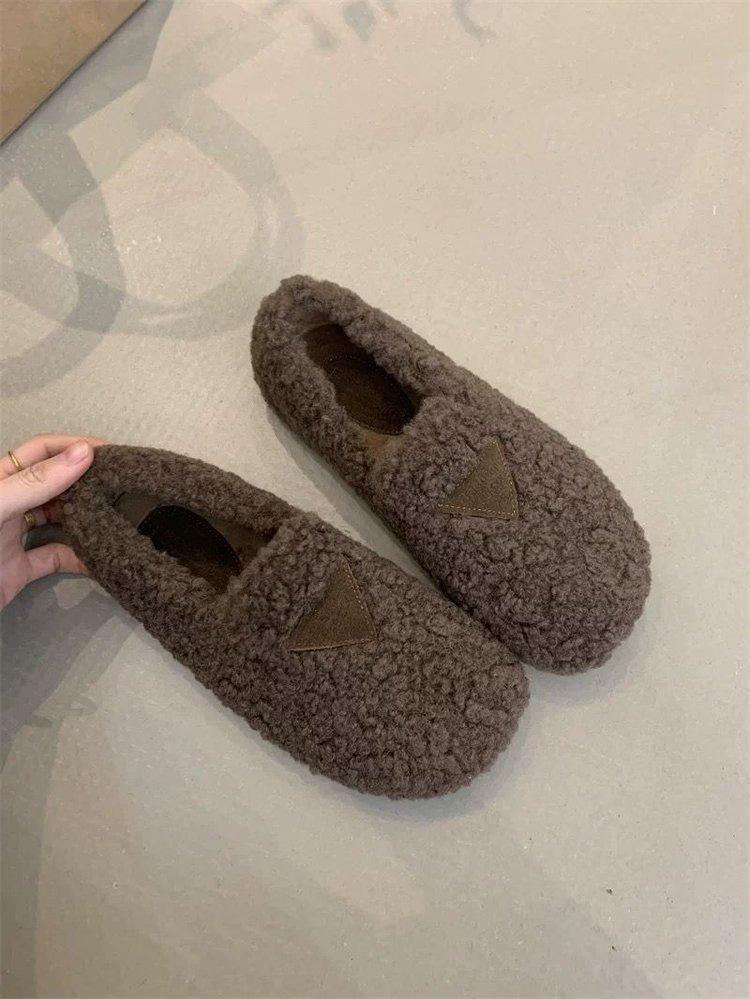 

Mao Mao shoes women winter Bo Ken can wear cotton ladyshoes women 2025 autumn and winter velvet lamb wool beans Internet celebrities warm tide 35