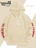 Gen X Totenkopf Knochen Rock Geste Print Herren Hip Hop Sportlicher Hoodie, Seiten Vertikaler Buchstaben Slogan Rückendesign, Locker Punk Street Sweatshirt
