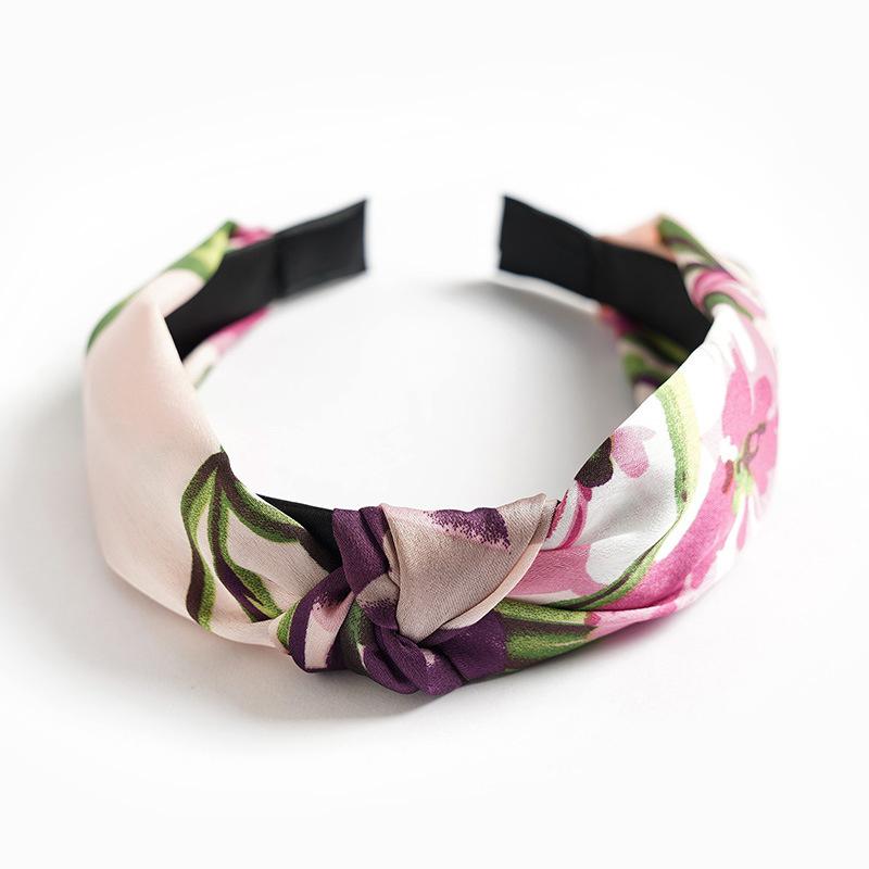 Chic Floral Printed Headband for Women Polka Dot Hairband Fashion Hair Accessory for Girls Daily Use