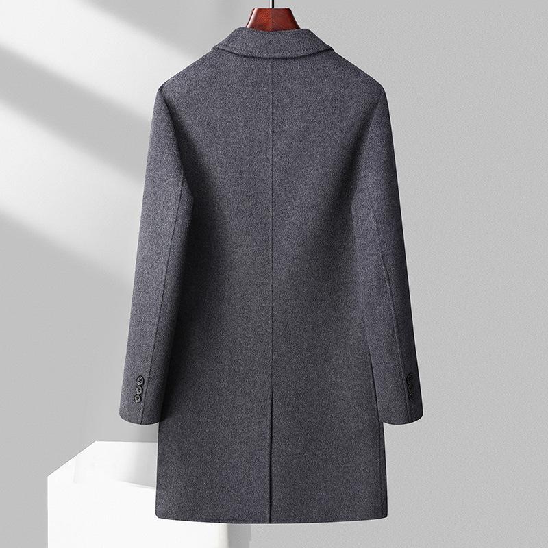 Cashmere Coat Men's Medium and Long Thickened Business Woolen Wool Slim Jacket