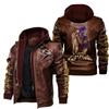 Team Fleece Thickened Winter Thickened Pu Leather Jacket Punisher Ravens Top European Size Leather Jacket