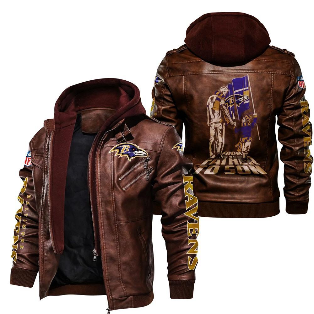 Team Fleece Thickened Winter Thickened Pu Leather Jacket Punisher Ravens Top European Size Leather Jacket