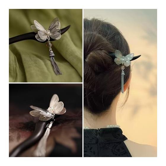 Kanzashi Hair Stick, Single Piece, Japanese Style Hair Ornament for Kimono, Tsumami Zaiku, Chopstick Style, Wooden, Simple Hair Accessory, Yukata