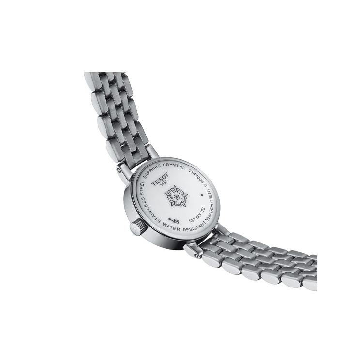 Tissot Quarzwerk 30m Wasserdichtigkeit Damenuhr 19,5mm Weißes Zifferblatt Edelstahlgehäuse Stahlarmband T140.009.11.111.00