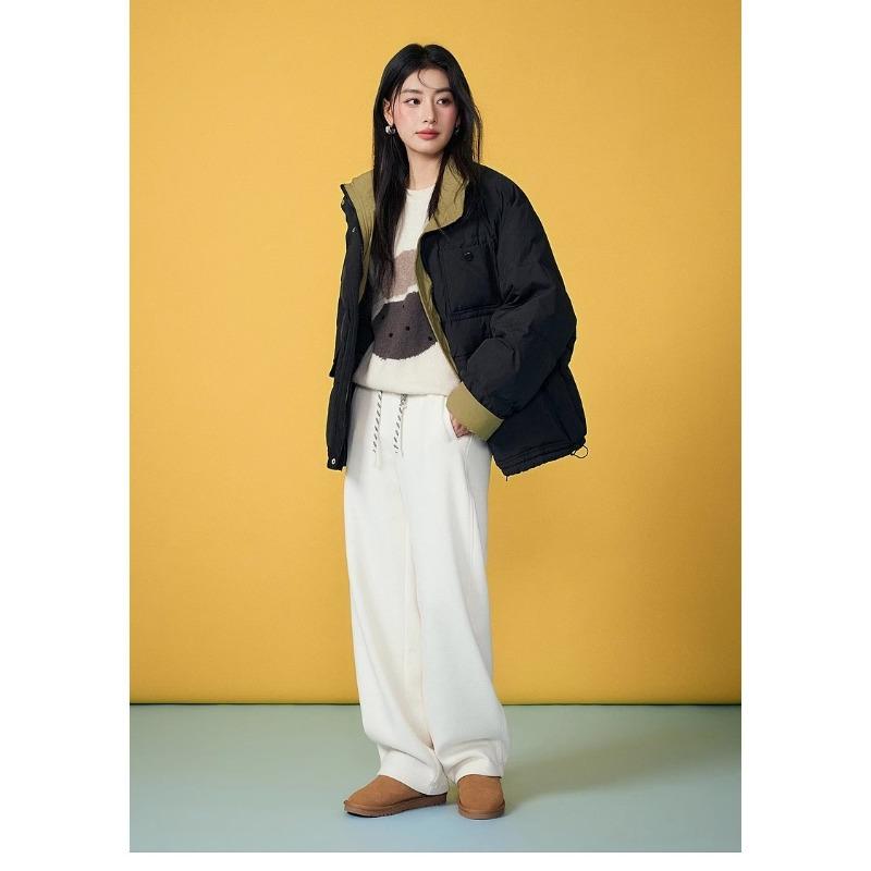 Winter New Loose Casual Versatile Contrasting Color Cotton Clothes Commuting Warm Down Cotton Clothes Jacket