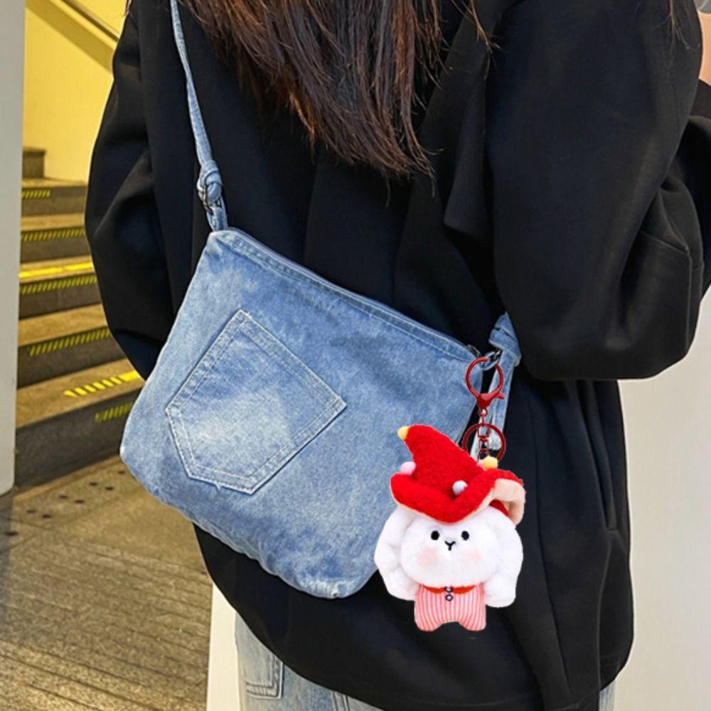 Fluffy Mushroom Rabbit Elf Charm Lifelike Rabbit Elf Keychain Cute Mushroom Bag Pendant  Home Decor