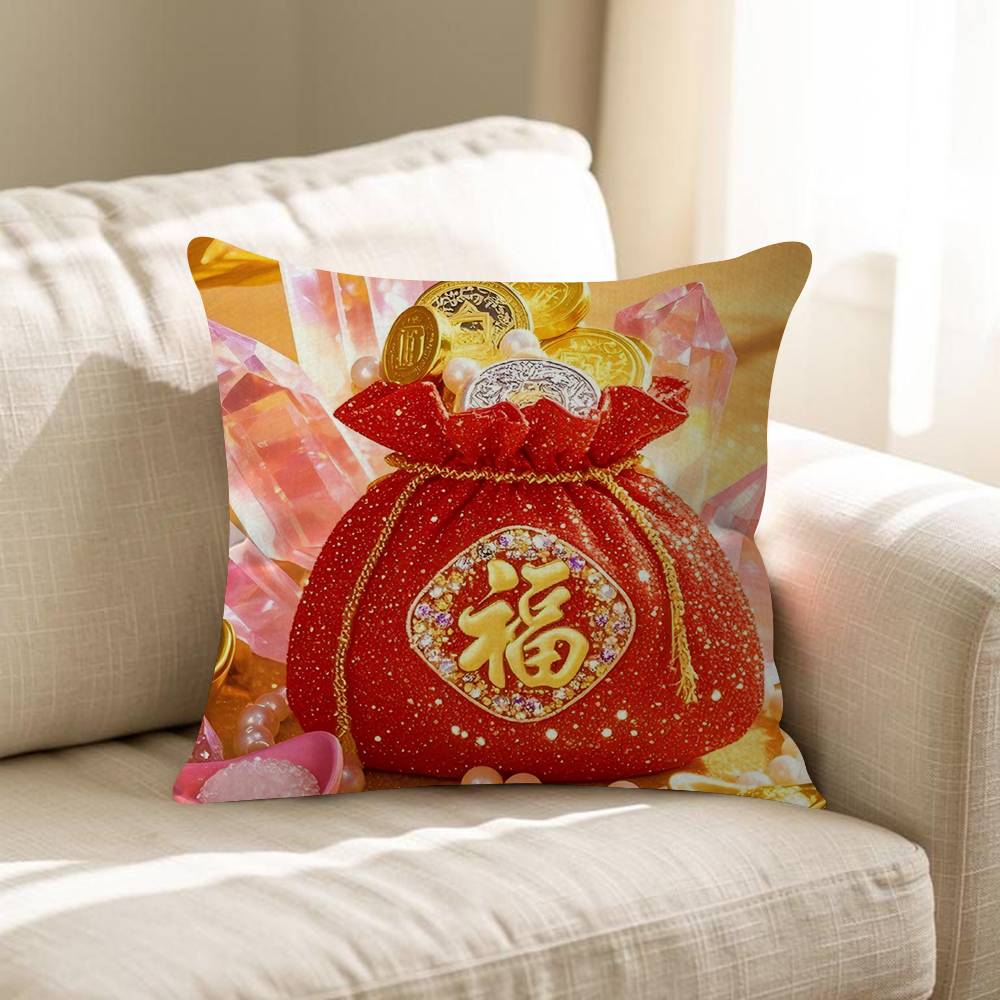 Chinese Lucky Bag Cushion Cover Pillow Cover Decor Pillowcase Printed Cushion Case For Couch