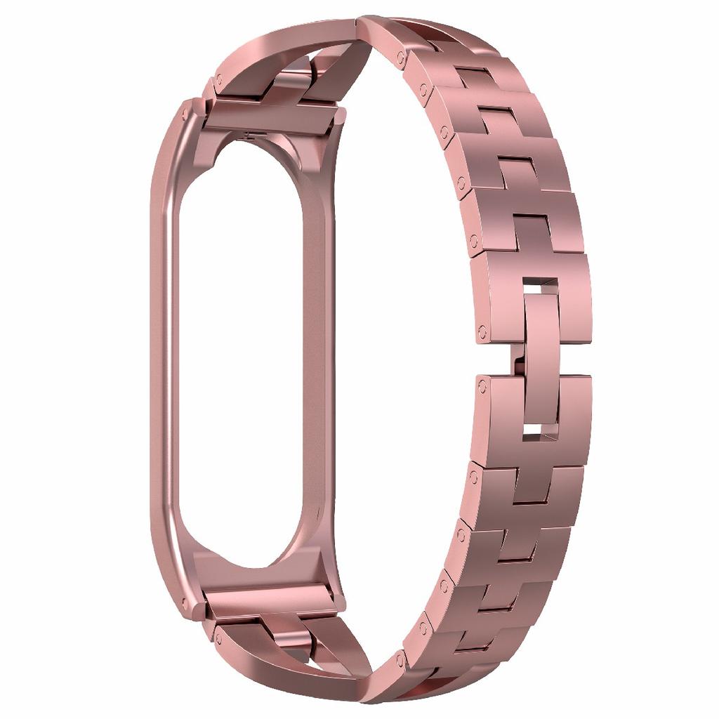 X-Shaped Design Aluminum Alloy Jewelry Wristband Bling Diamond Metal Strap for Xiaomi Mi Band 6/5