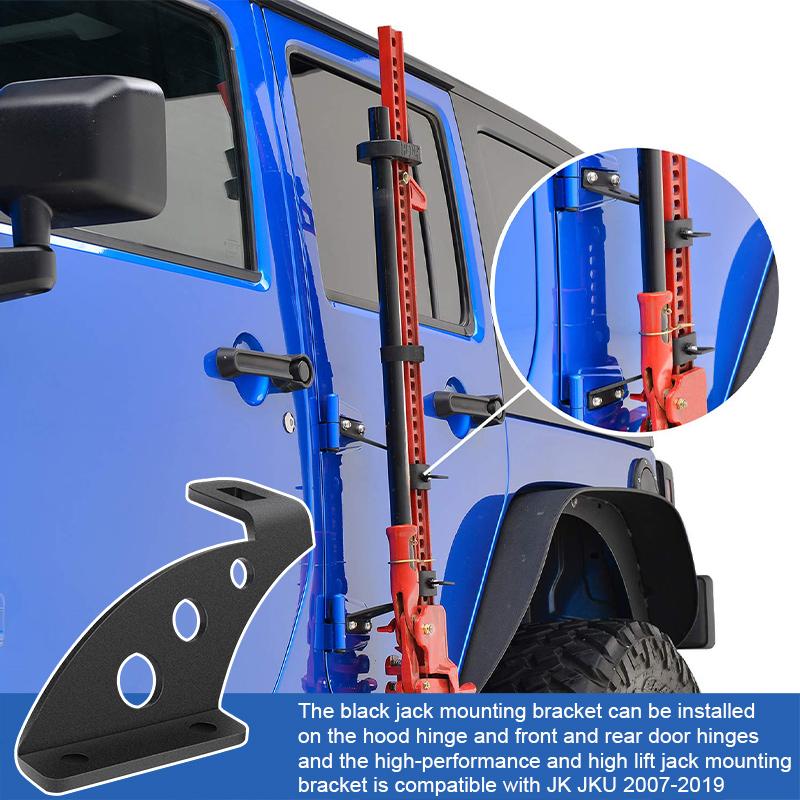4WD Roof Rack Mount Hi Lift High Farm Jack Holder Offroad Hinge Bracket Hinge/Door For Jeep Wrangler JK JL 2007-2024 2/4 Doors