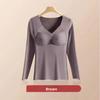 BEPAN V Mesh Neck Women Thermal Clothes Invisible Velvet Fleece Thermal Underwear Feel Heating Lingerie Warmth Long Tops Autumn Winter