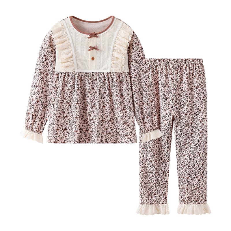 YEEHOO Girls  7A Antibacterial Cotton Pajama Set 140