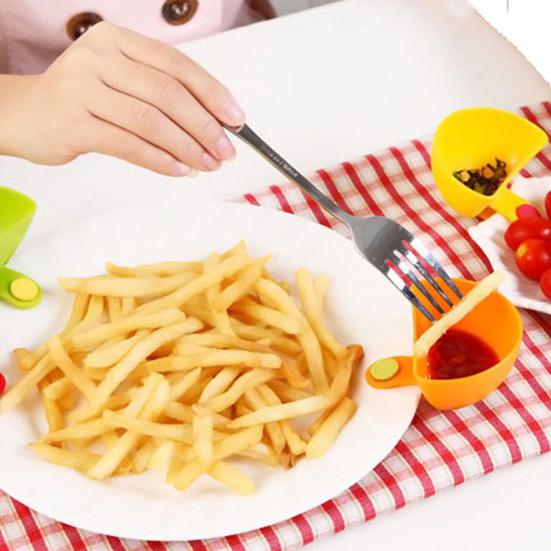 Yousheng Dipping Sauce Dish with Clip Multipurpose Condiment Bowl for Ketchup Vinegar Plastic Party Seasoning Container Household Kitchen Utensils