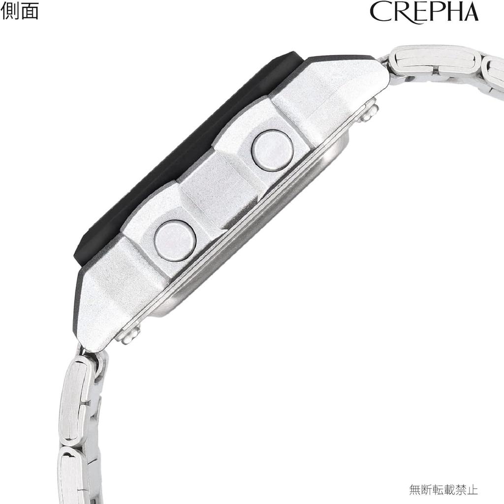 CREPHA Men's Digital Waterproof Watch with Metal Band, Silver, TS-D306-SV