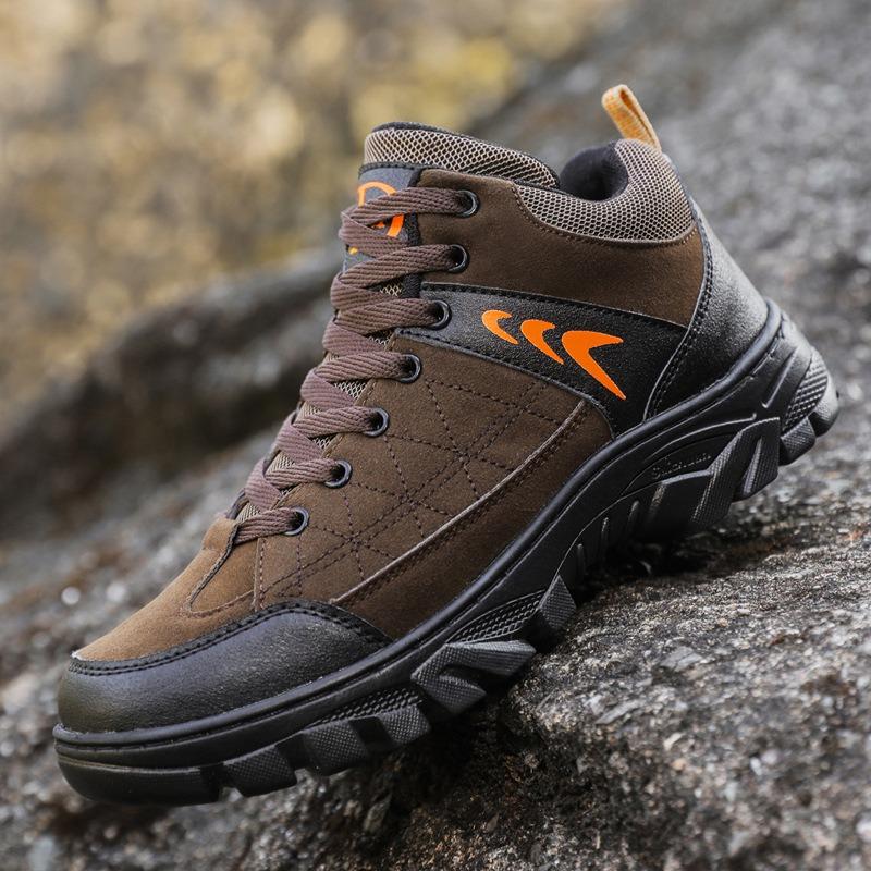 Outdoor sports mountaineering men's shoes autumn and winter men's lace-up dirt-resistant tooling shoes leather shoes men