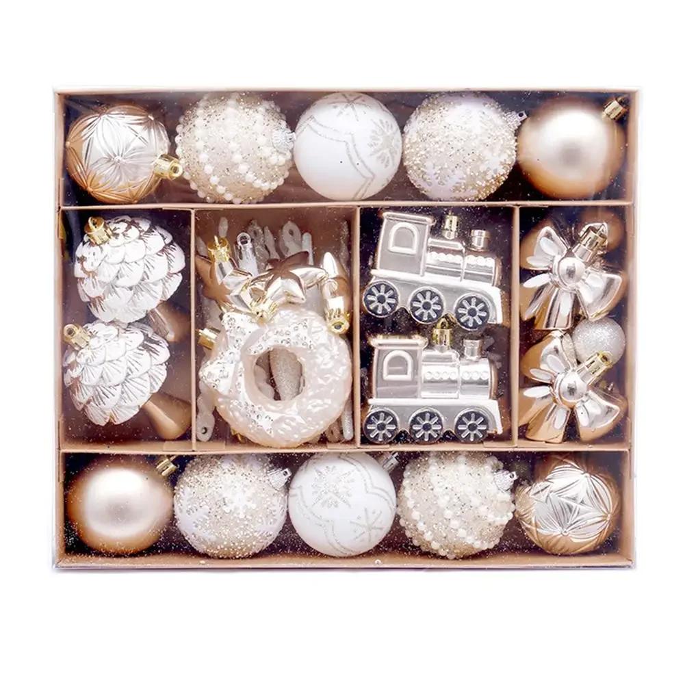 

45pcs Colorful Christmas Ball Ornament Set for For indoors and Outdoors Plastic Balls for Tree Wreath Garland Decoration