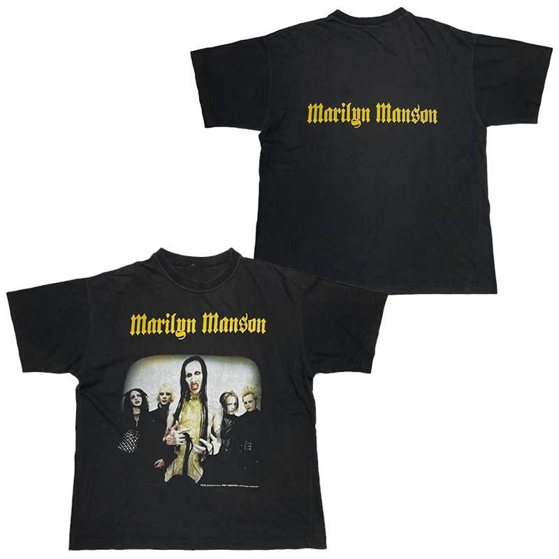 Marilyn Manson Abstract Casual TShirt Luxury Band Brand for Men and Women Top
