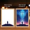 Yousheng LED Jesus Painting Night Light Dimmable Color Temperature Adjustable Decorative Illuminated 4D LED Painting Bedside Lamp