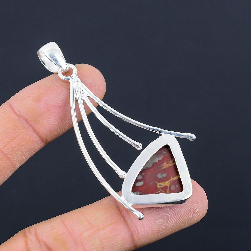 Natural Noreena Jasper Gemstone Pendant 925 Sterling Silver Jewelry For Women