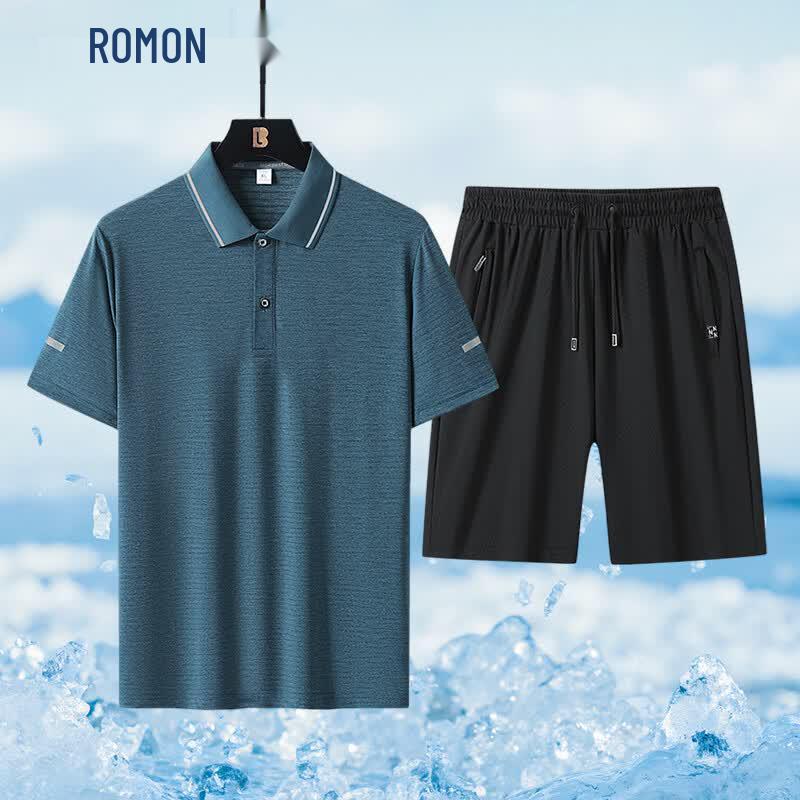 ROMON Men s 2026 New Summer Casual Sports Short Sleeve Set 6XL