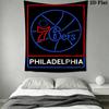 Sixers Logo Blue Background Bedding 1 Duvet Cover 2 Pillowcase Without Core Christmas Birthday Gift Duvet Cover And Pillowcase
