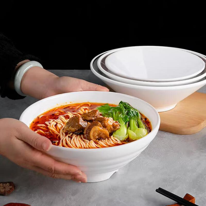Langxi White Thread Melamine Bowl Set