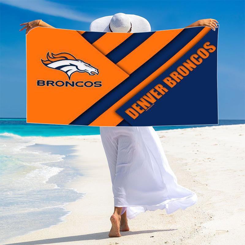 Denver Broncos Print Beach Towel, Large Soft Quick Dry Towel for Beach Camping Swimming