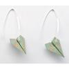 Origami Paper Earrings Green and Beige