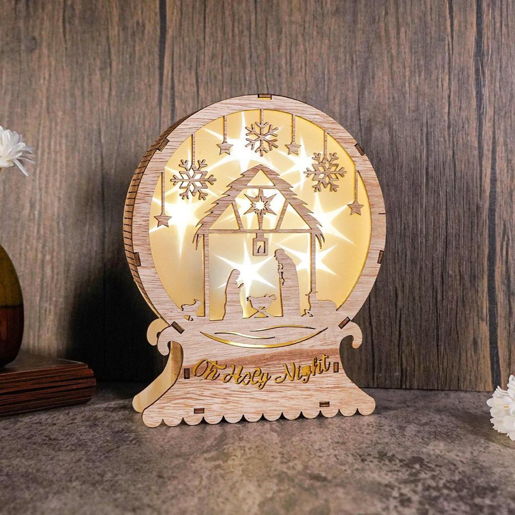 Nativity Scene Light Christmas Decor Ornament for Office Desktop Table