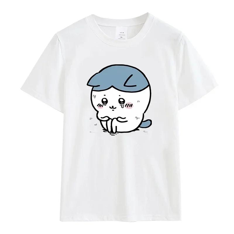Cute Usagi Dance Print T-shirt Trendy Y2k Streetwear Woman Shirt Kawaii Anime Pattern Tee Shirt Harajuku Cotton Short-sleev Tops