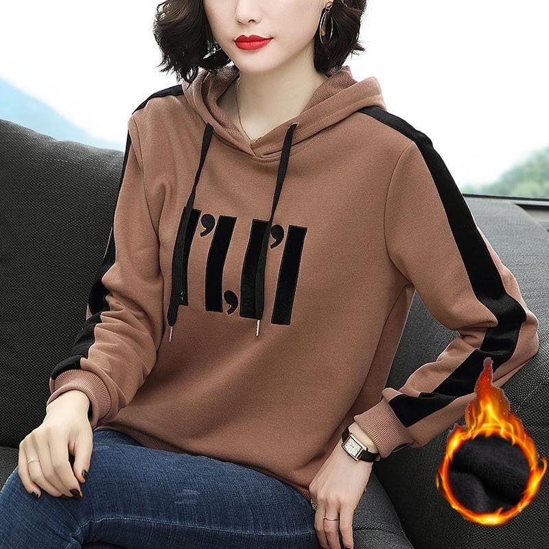 

Женский свитер, весенне-осенние модели, женский повседневный модный, большого размера, с капюшоном, свободный, простой, с длинным рукавом, куртка, тренд S темно-розовый