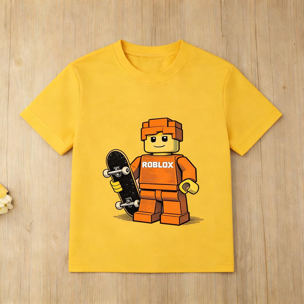 Roblox RRix Cartoon Print Kids TShirt Cool Game Character Short Sleeve Casual Tops for Boys Girls