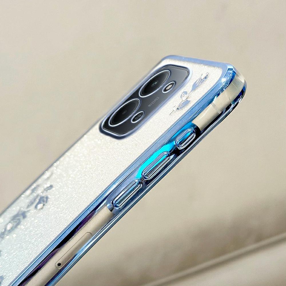 For Xiaomi Redmi 15C 4G (Global) (171mm)/Poco C85 4G (171mm) Case Flower Pattern TPU Gradient Phone Cover with Lanyards