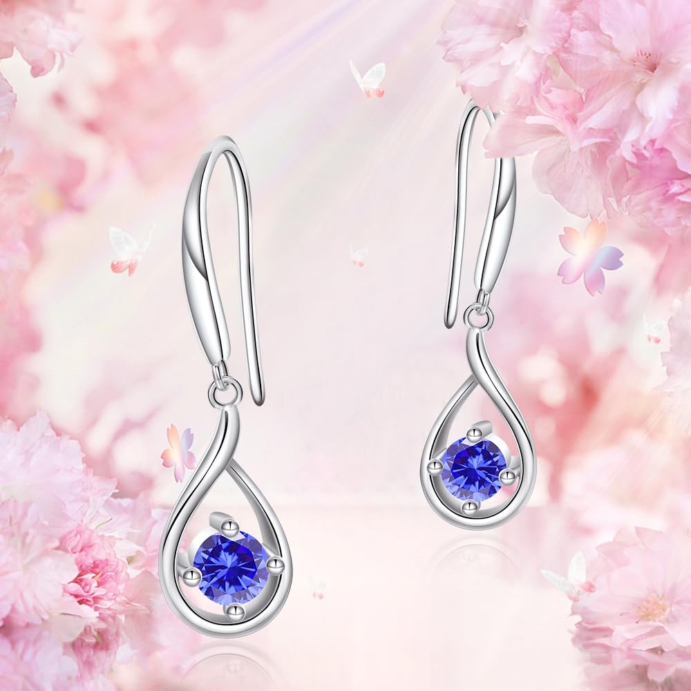 Naniwaai Popular Birthstone Drop Hypoallergenic 18K Gold Brachila Plated 925 Hook Wedding Commuting Jewelry Women's Earrings, Earrings, Earrings,