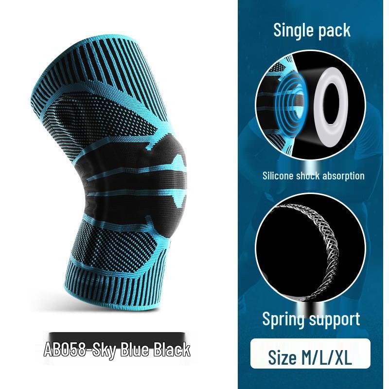 Breathable Silicone Spring Compression Knee Pads for Outdoor Sports & Activities