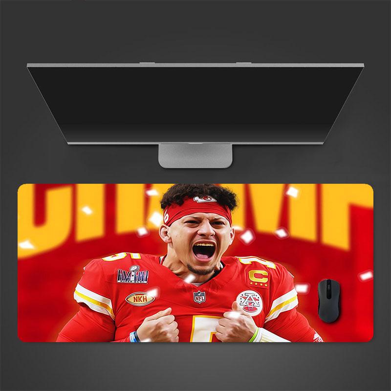 Patrick Mahomes Mouse Pad, Large Gaming Desk Mat, Non-slip XXL Mousepad for Laptop & Tablet, Mini PC Playmat with Stitched Edges