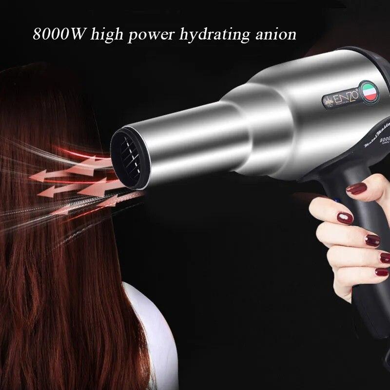Metal Body Salon Professional Hair Dryer Six-speed Control Anion Hairs Dryer Strong Wind Thermostatic Hair Care Blow Drier