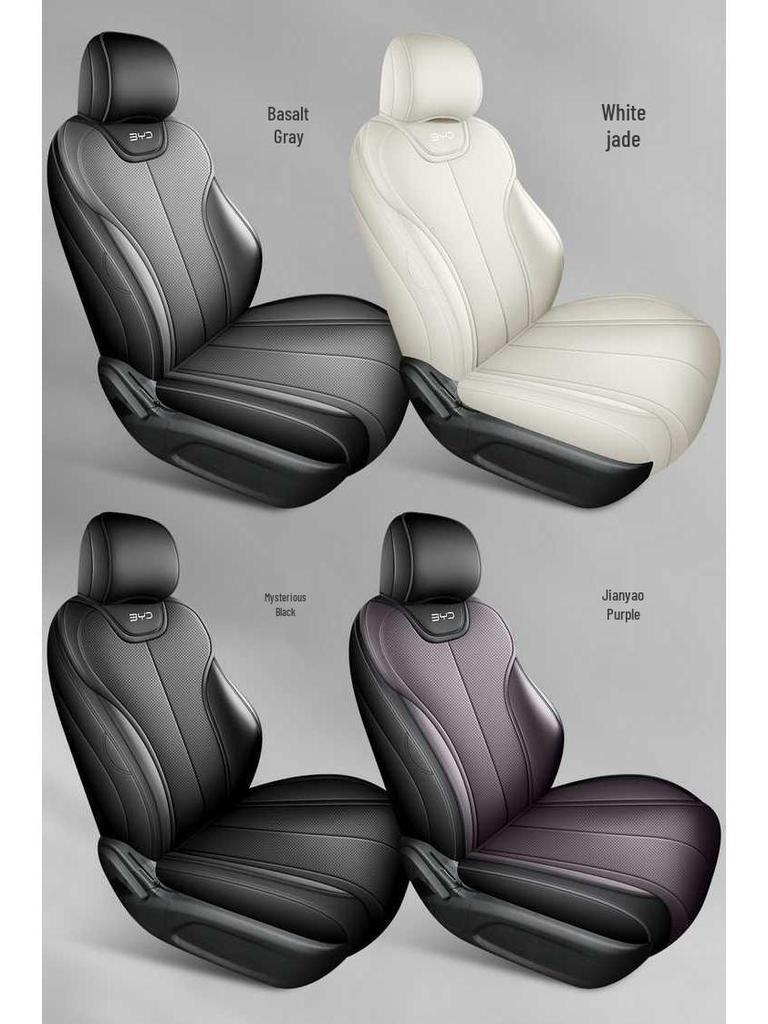 BYD Qin L D-MI Special Perforated Leather Full Surround Seat Cover - Breathable, All-Season Universal Cushion.