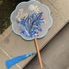 Handheld Embroidery Fan with Pendant Silk Fan Classical Chinese Style Fan  Chinese Wedding