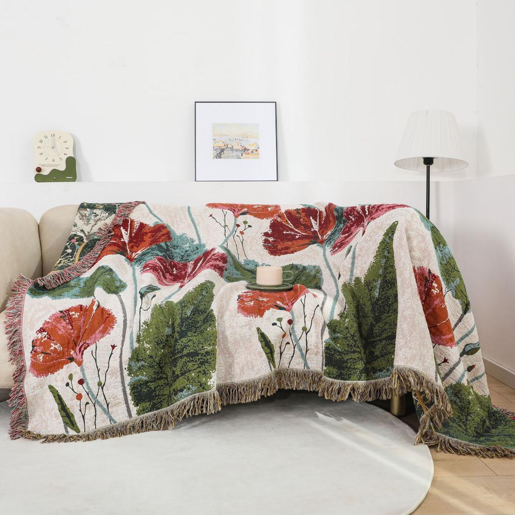 Soft Cotton Gauze Towel Blanket for Sofa Beds, Bedspread, Quilt, High Quality, New, 230*250 cm, Delicate Floral