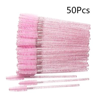 50 stuks Wegwerp Kristallen Wimperborsteltjes Mascara Wands Applicator Oogwimper Borsteltjes Wimperverlenging Make-up Tools