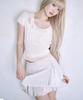 Leijeumiya One Sheer Blouse [Peach Pink]