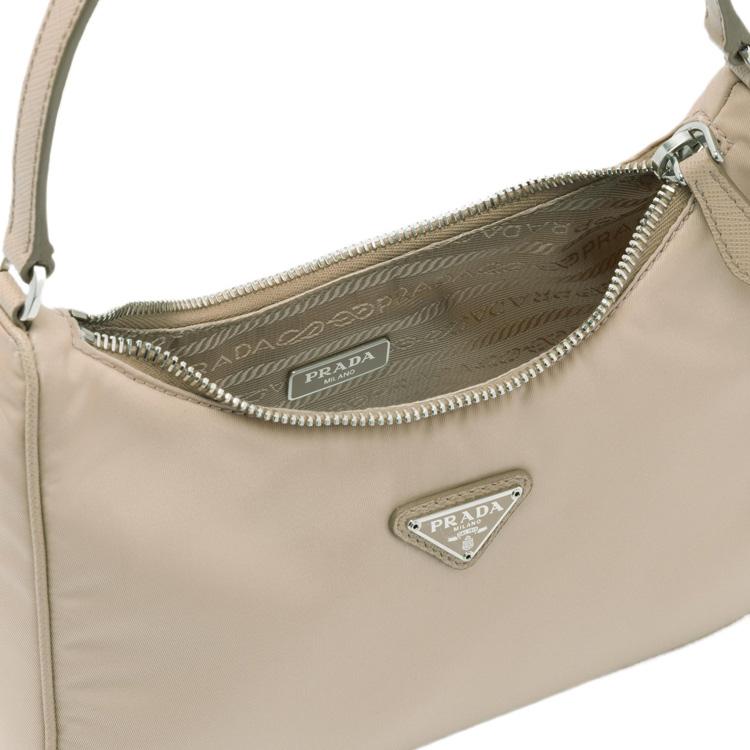 Prada Re-Edition 2005 Zipper Closure Nylon Handbag Shoulder Bag Mini Women handbags Desert-Beige 1NE204_R064_F0F24