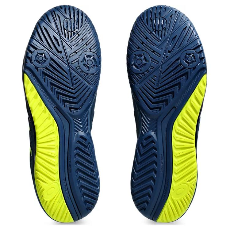 New Asics Gel Resolution 9 Anti Slip Wear Resistant Low Top Tennis Shoes Men's Blue Yellow 1041A376-404