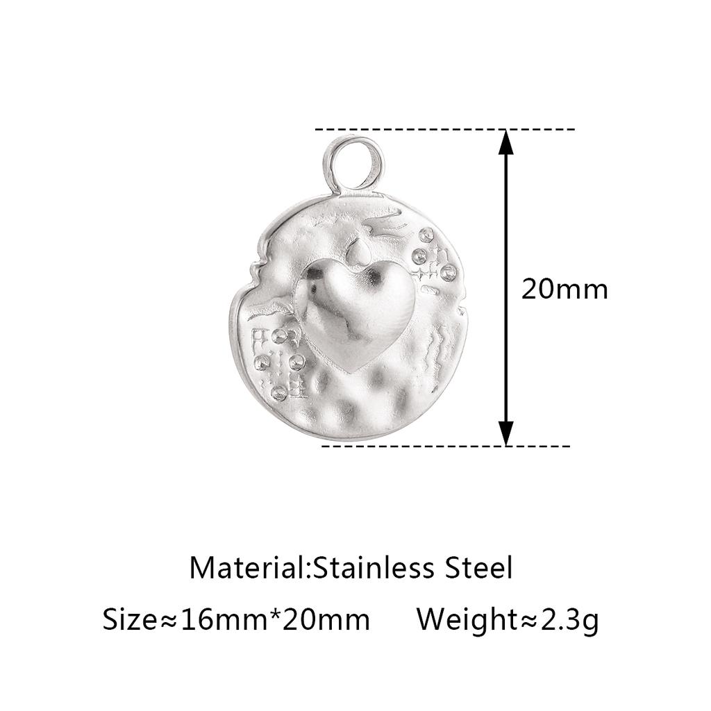 3Pcs Sweet Heart Charms Stainless Steel 3D Lucky Sacred Heart Pendants Handmade Jewelry Making Accessories DIY Necklace Earrings