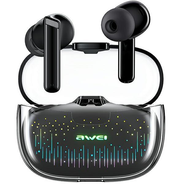 Awei Bluetooth 5.3 T52 Pro2 Tws Casque + Station d'accueil Noir/Noir