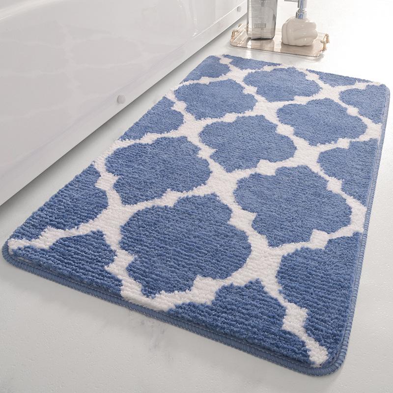 

Жаккардовый коврик для ванной комнаты, нескользящий, впитывающий, бытовой, напольный коврик для ванной комнаты 40*60cm синий