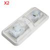 2Pcs Rv Smd2835 Led 12V Fixture Ceiling Camper Trailer Marine Double Dome Light