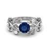 6MM Round Natural Blue Sapphire Gemstone 925 Sterling Silver Solitaire Ring