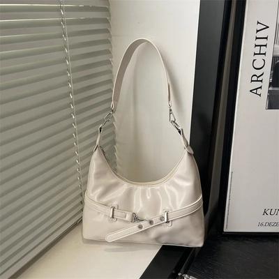 Vintage Belt Design Women Pu Shoulder Underarm Bags Large Capacity Ladies Crossbody Bag Tote Simple Versatile Female Handbags