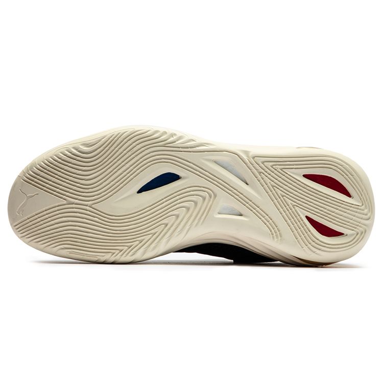 Puma Fusion Nitro Round Toe Lace-Up Synthetic Leather Polyurethane Shock Absorbing Non-Slip Wear-Resistant Support Low-Top Basketball Shoes 377107-01